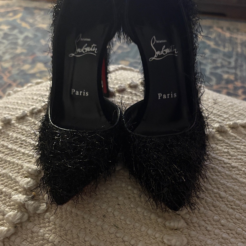 Christian Louboutin Black Textured Heels